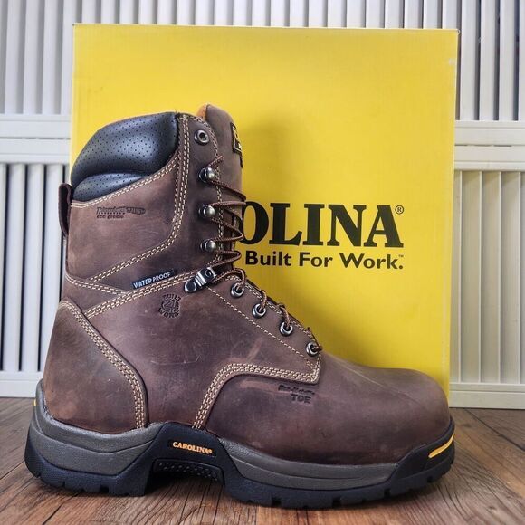 Carolina 8" Waterproof Insulated Broad Comp Toe Work Boots CA8521 Mens Sz 9.5 EE - Picture 1 of 12